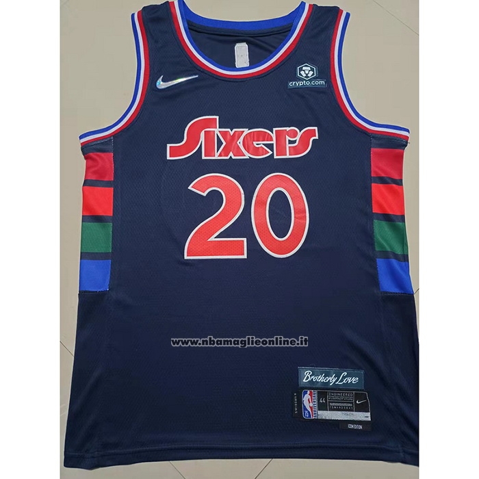 Maglia Philadelphia 76ers Georges Niang #20 Citta 2021-22 Blu